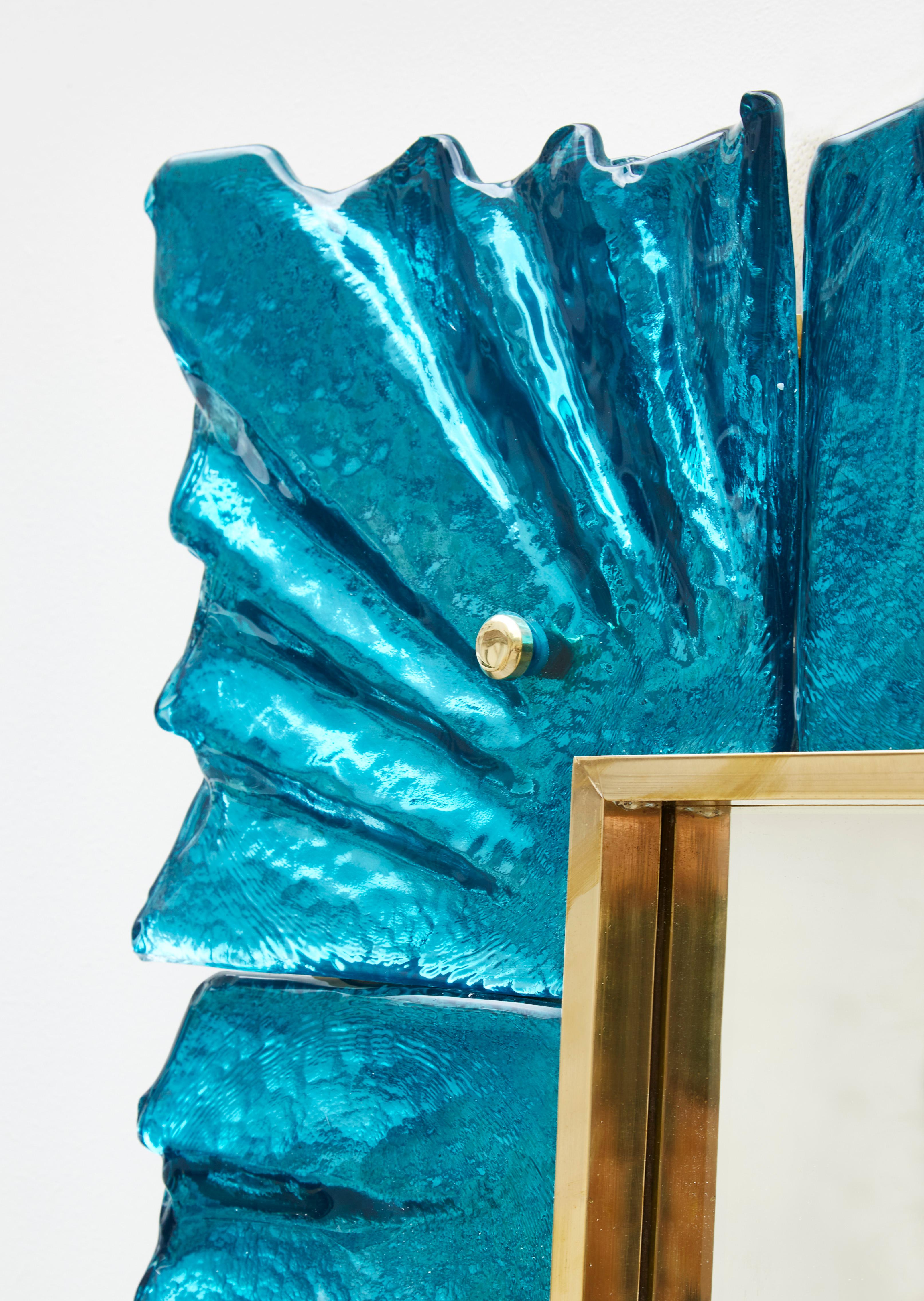 Italian Pair of Blue Mirrors by Studio Glustin