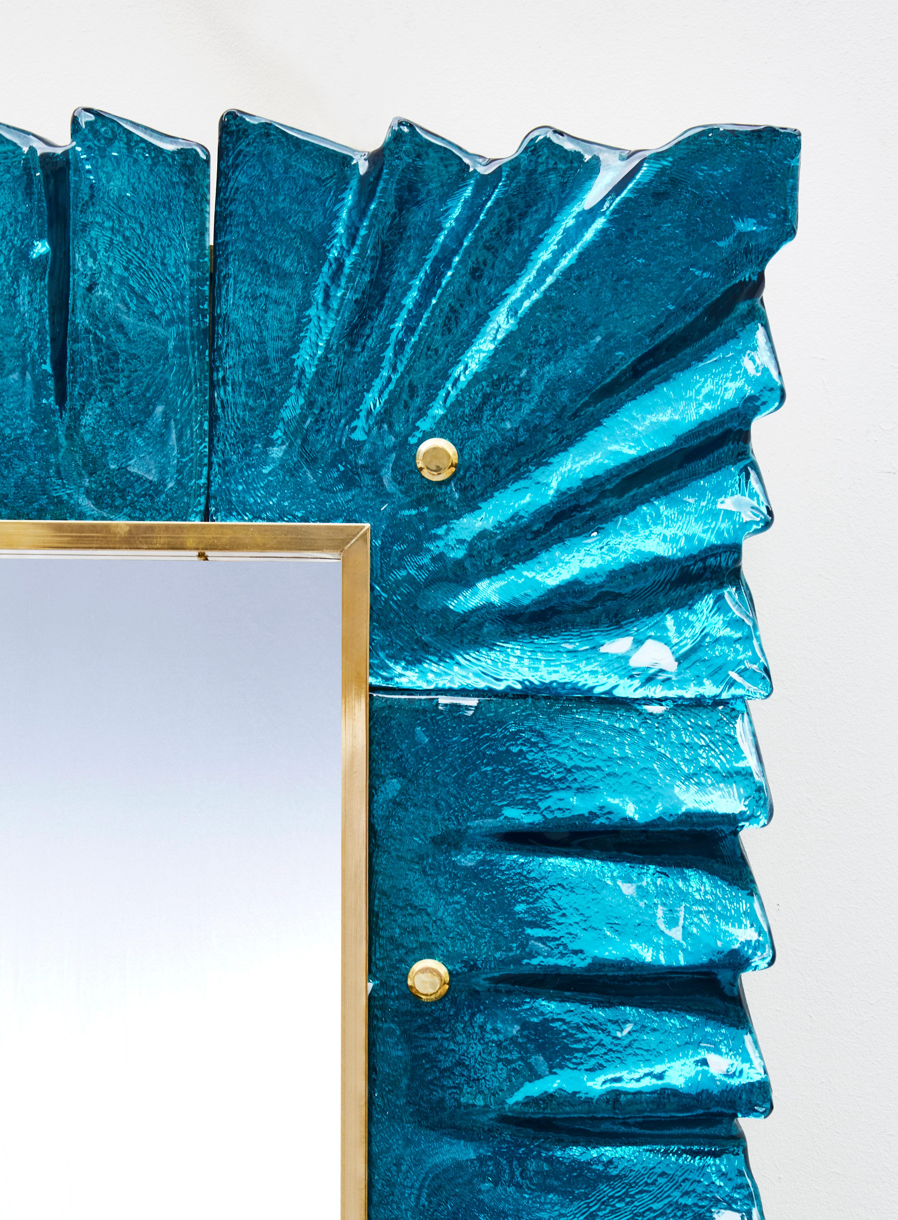 Contemporary Pair of Blue Mirrors by Studio Glustin