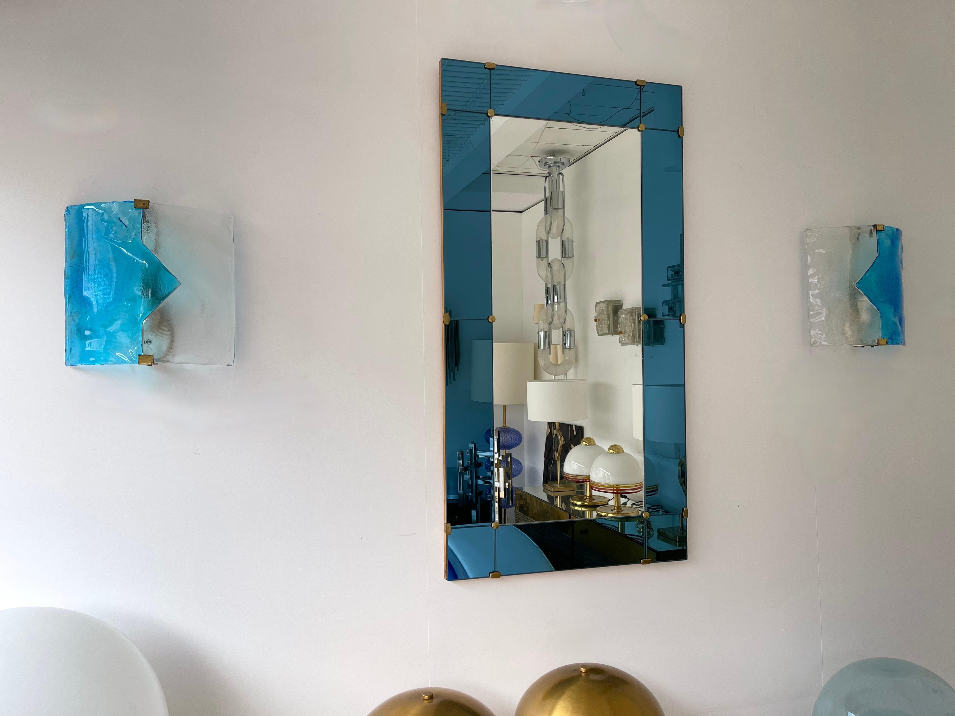 Pair of Blue Murano Glass Arrow Sconces by Mazzega. Itay, 1970s 1