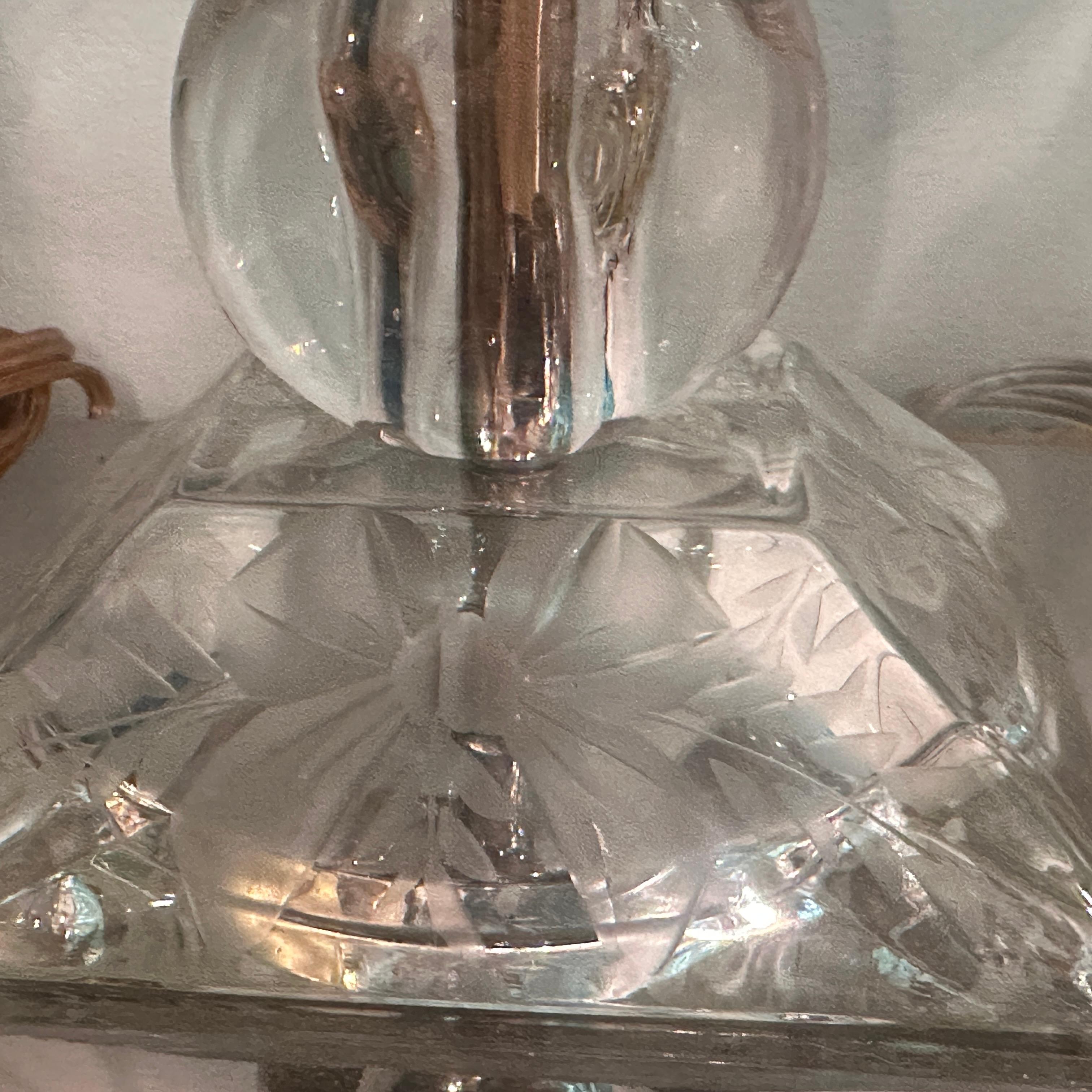 Coppia di lampade in vetro di Murano blu in vendita 3