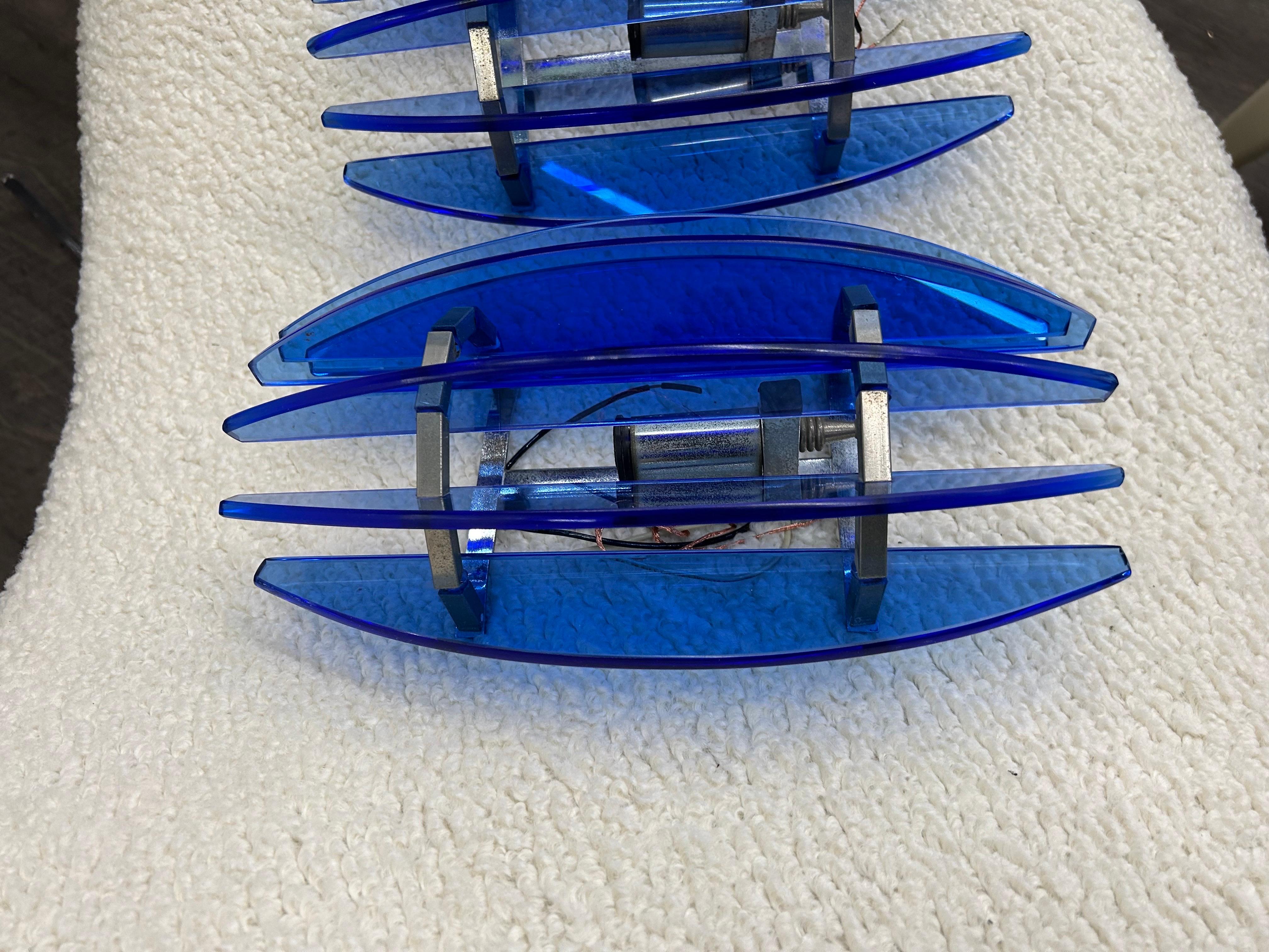 Pair of Blue Murano Glass Sconces by Veca 3