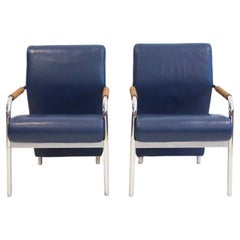 Paire de chaises longues Niccola bleues par Andrea Branzi pour Zanotta