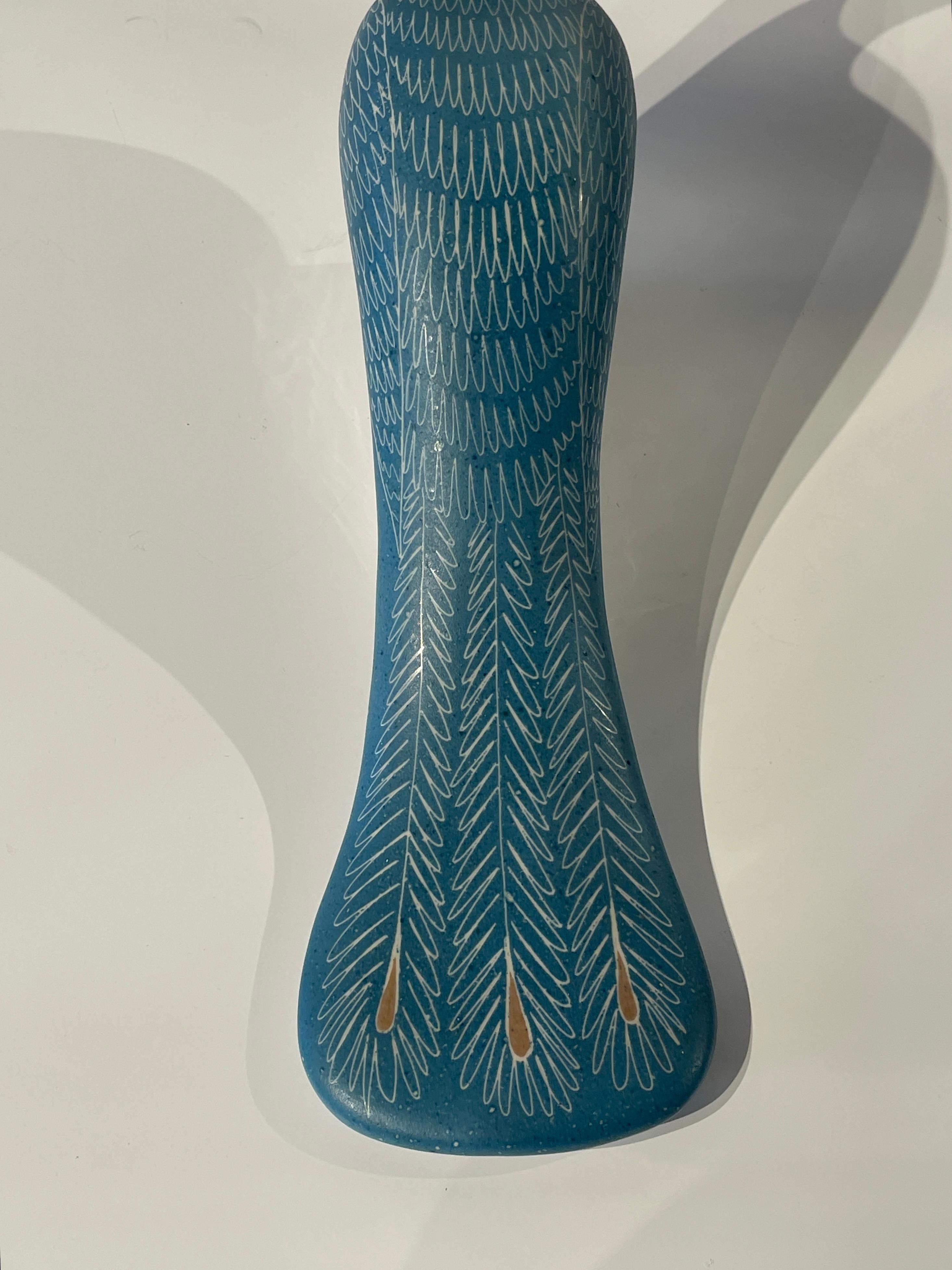 Paire de sculptures de paons bleus, par Waylande Gregory en vente 5