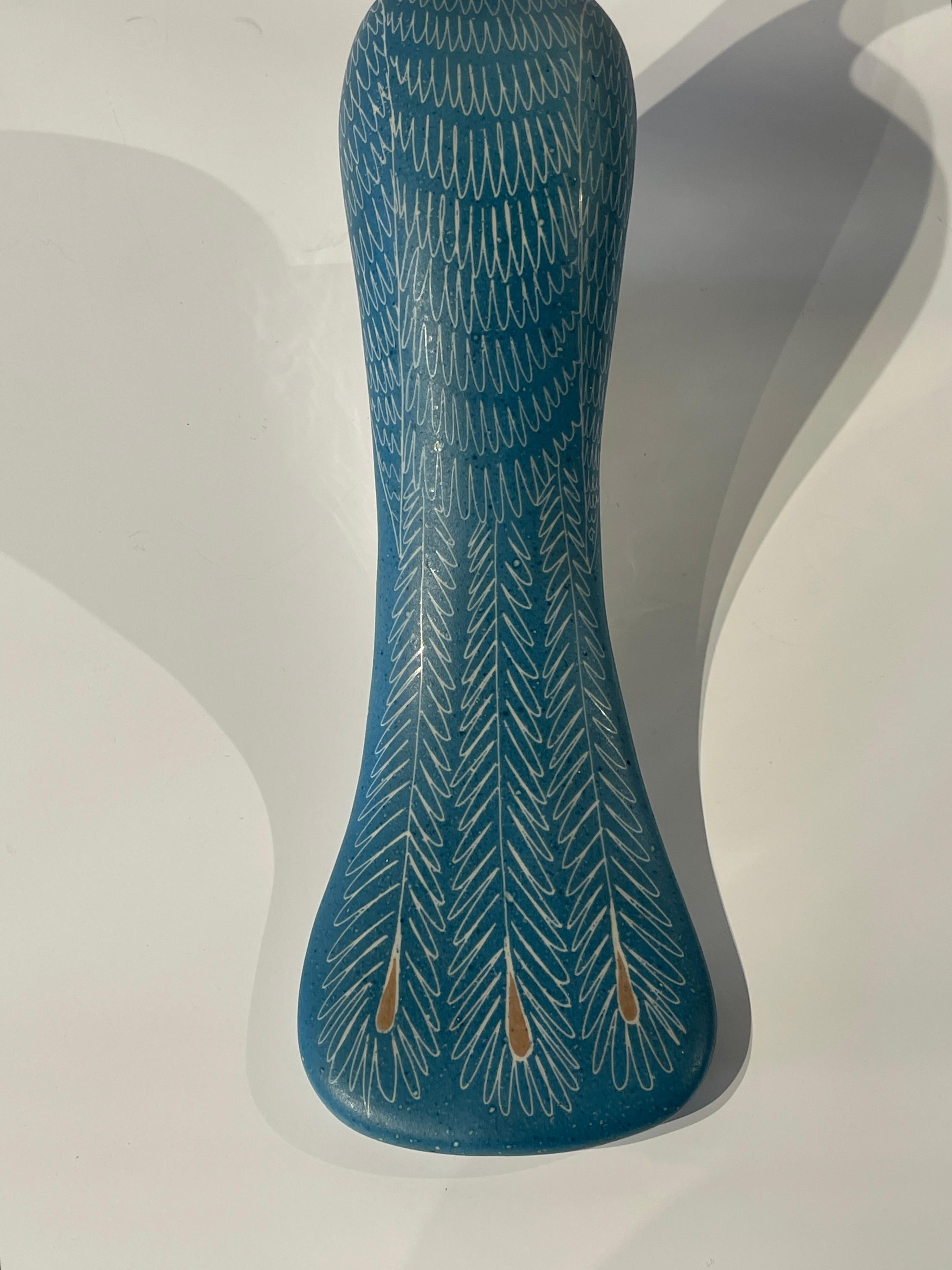 Coppia di sculture di pavoni blu, di Waylande Gregory in vendita 3