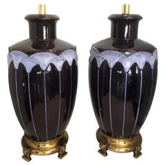 Pair of Blue Porcelain Lamps