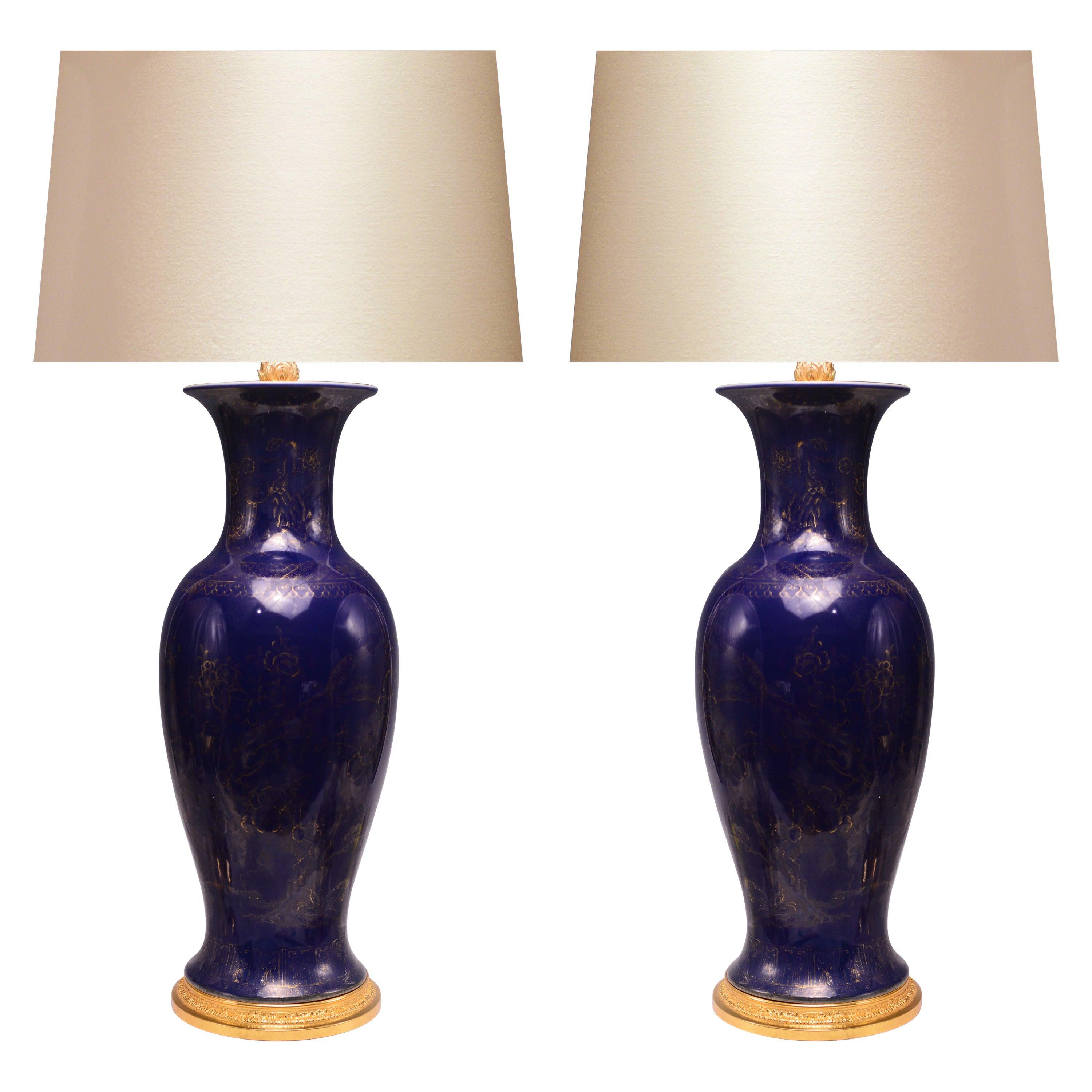 Blue Glazed Porcelain Lamps