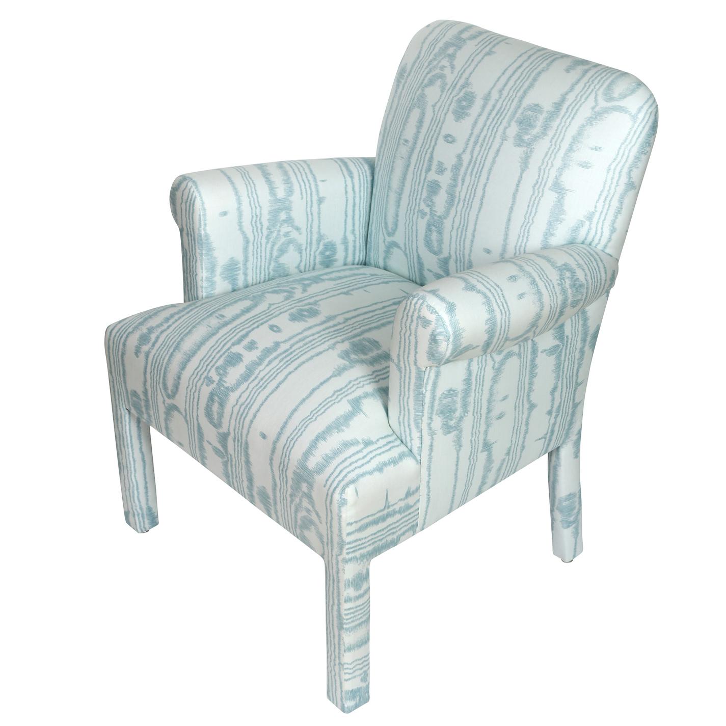 Paire de fauteuils Quadrille Faux Bois Bleu de style Donghia Excellent état - En vente à Locust Valley, NY
