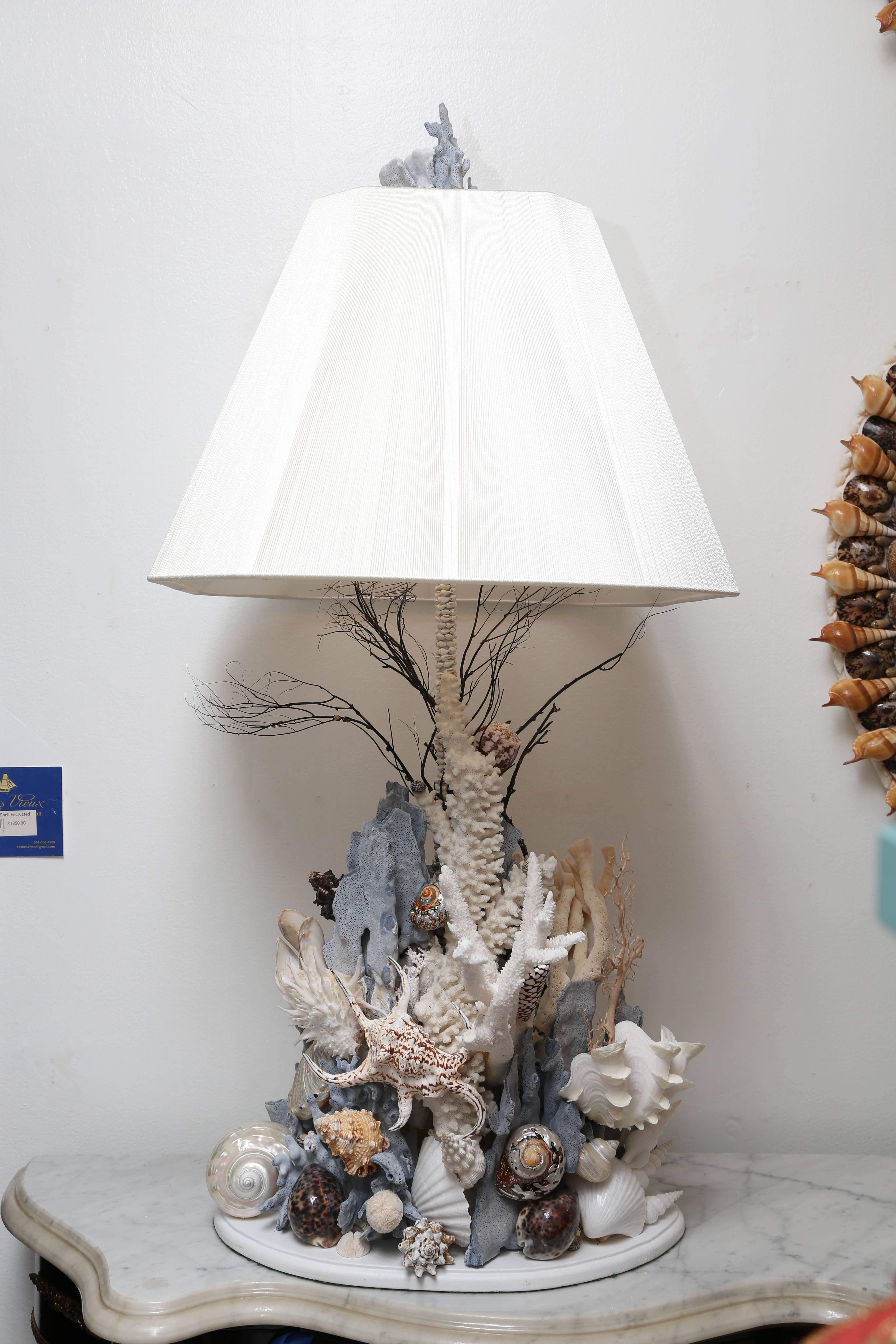 Pair of Blue Ridge Coral Lamps For Sale 1