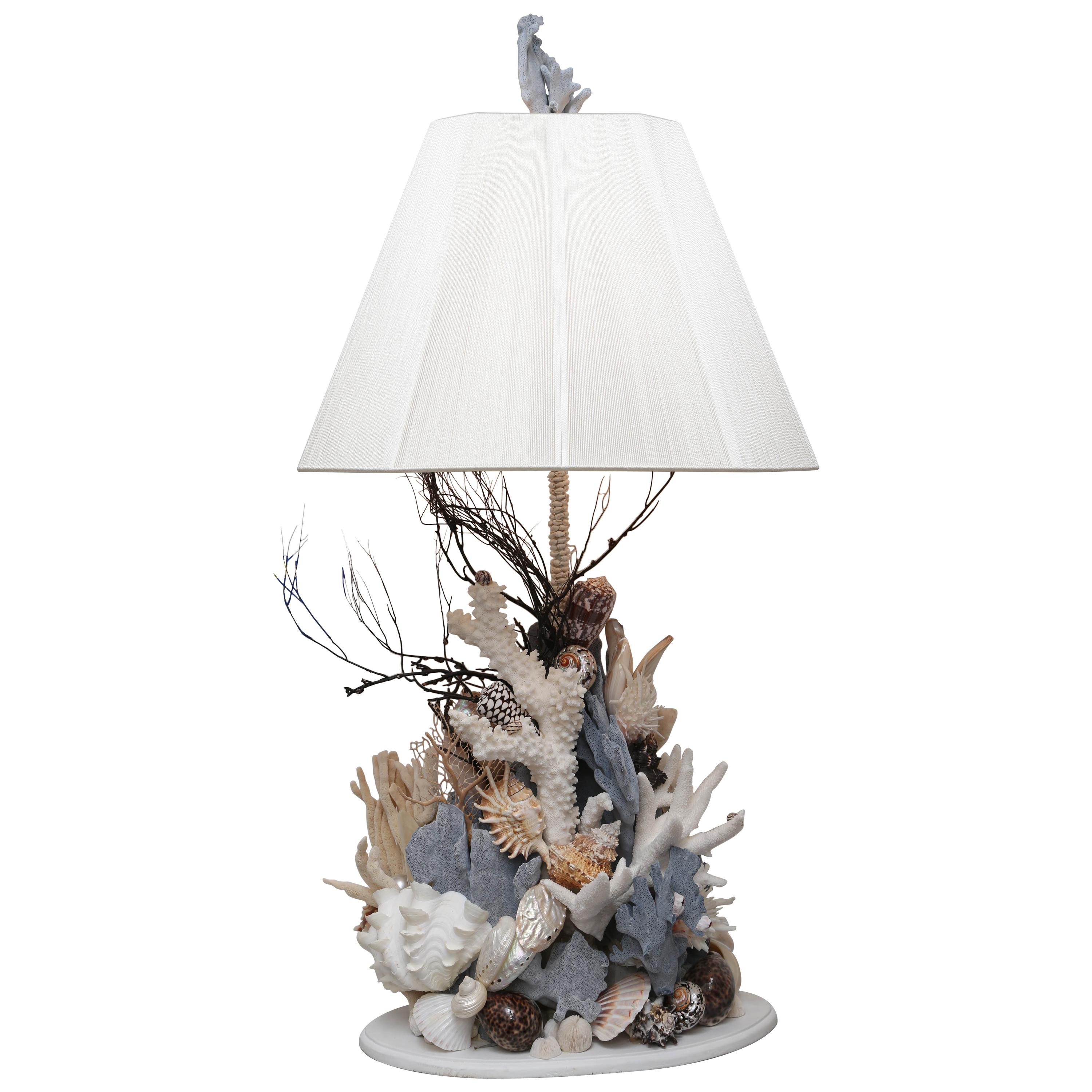 Pair of Blue Ridge Coral Lamps For Sale