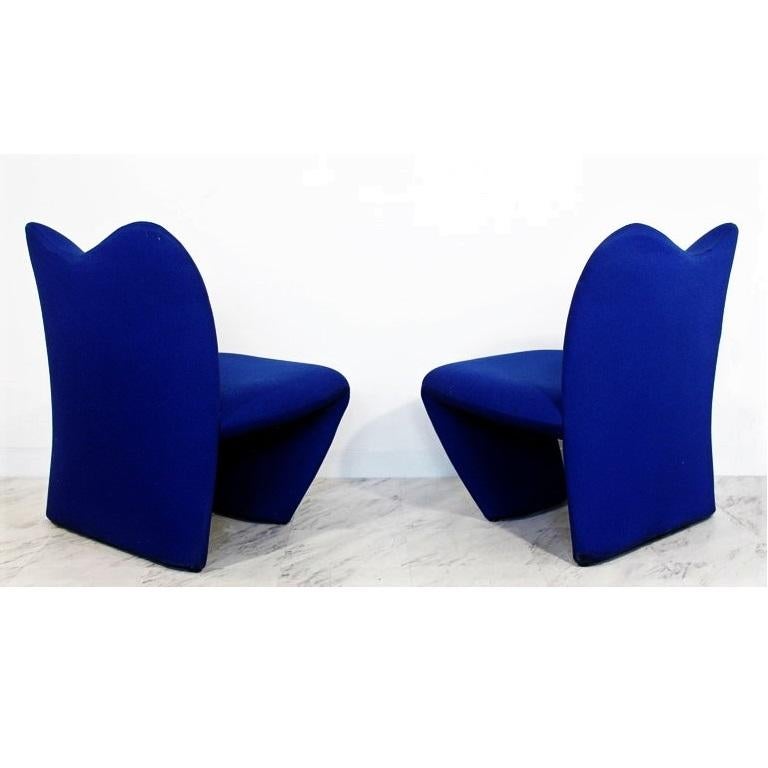Italian Pair of Blue Sculptural Pop Art Chairs