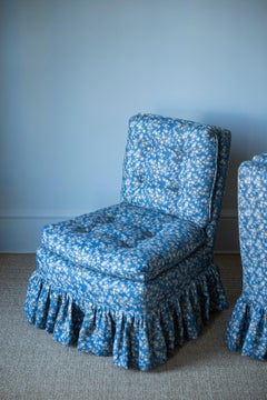 Pair of Blue Slipper Chairs