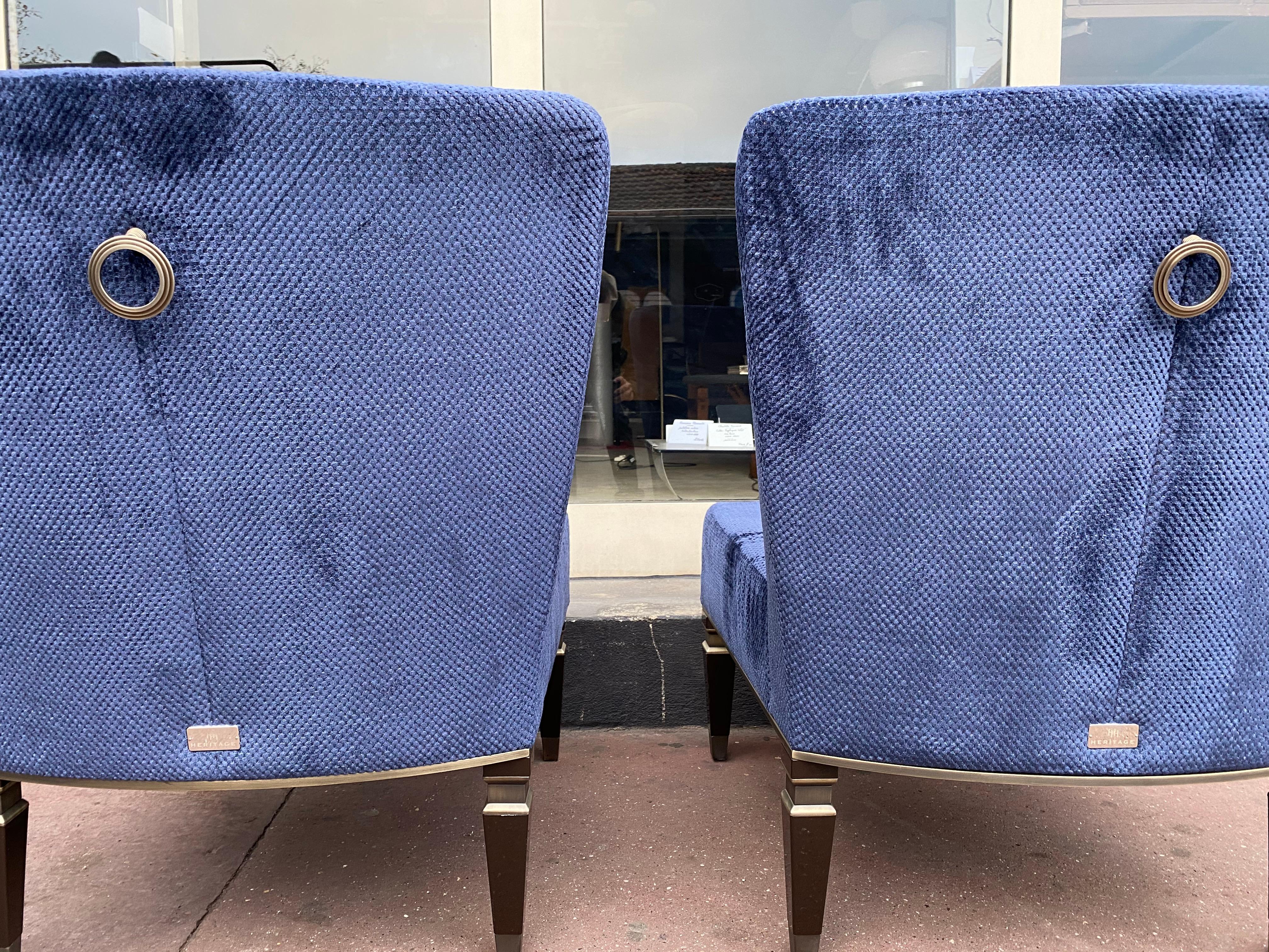Pair of Blue Velvet Armchairs Heritage, 2020 In Excellent Condition In Saint ouen, FR
