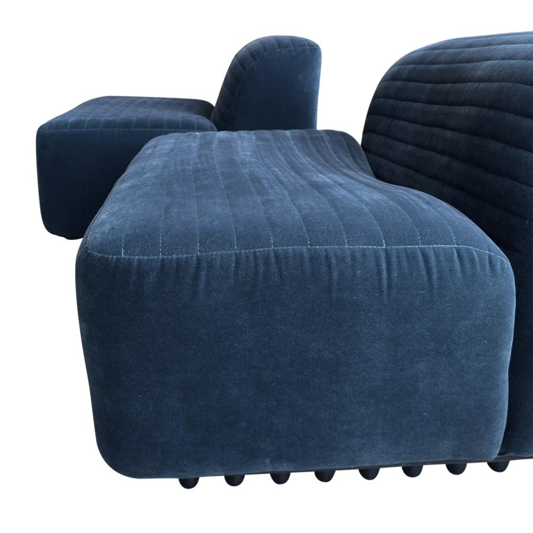Pareja de sillas de terciopelo azul de Titina Ammannati y Gianpiero Vitelli para Brunati Italiano en venta