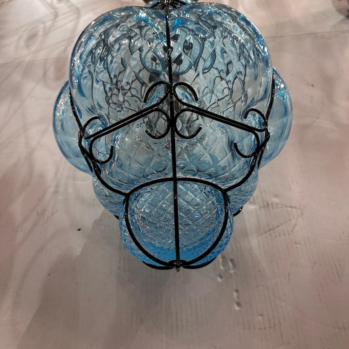 Paar blaue venezianische Laternen, einzeln verkauft (Italienisch) im Angebot