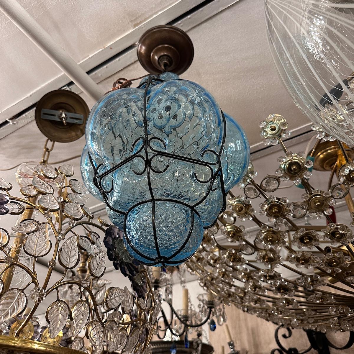 Paar blaue venezianische Laternen, einzeln verkauft im Angebot 2