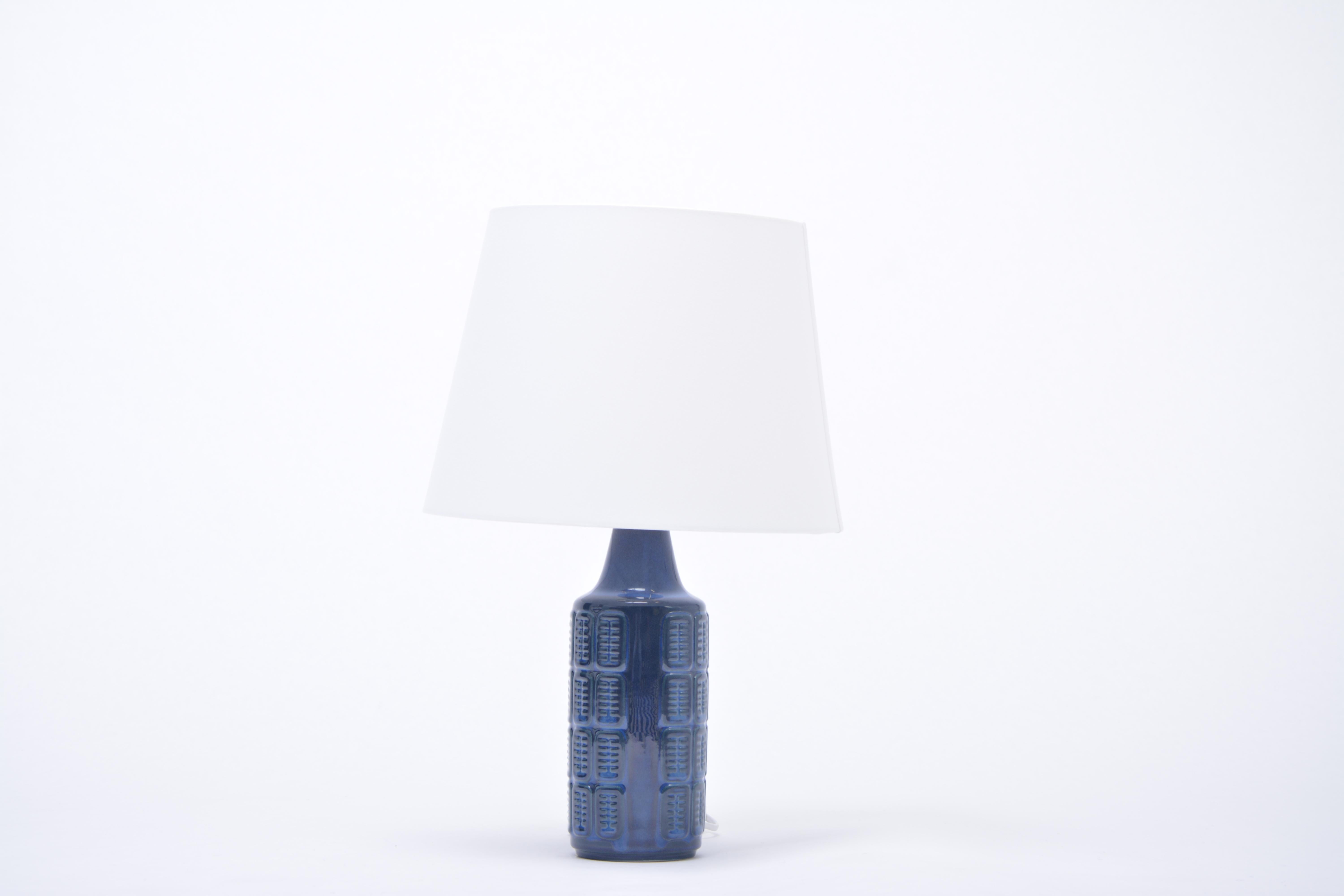 Danish Pair of blue Mid-Century Modern stoneware lamps by Einar Johansen for Søholm