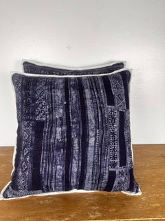Pair of Blue & White Batik Pillows