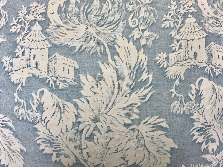 Cotton Pair of Blue & White Chinoiserie Patterned Authentic Fortuny Pillows For Sale