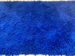Pair of Blue Wool Midcentury Design Carpets, Denmark, 1970s