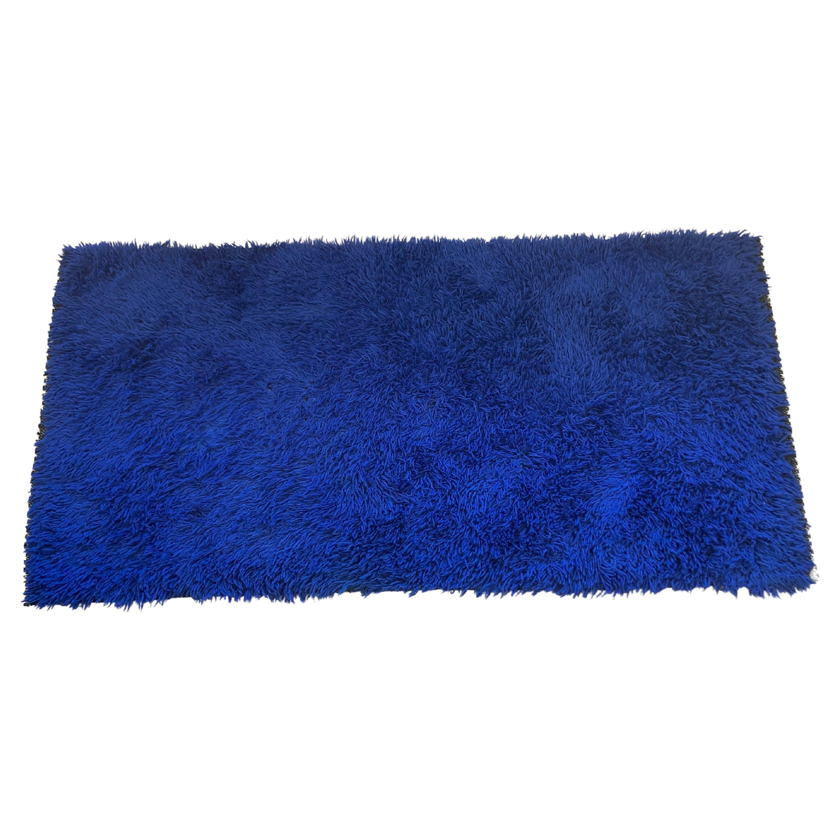 Pair of Blue Wool Midcentury Design Carpets, Denmark, 1970s For Sale