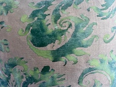 Pair of Fortuny Printed Textile Pillows in Emerald and Celadon Green