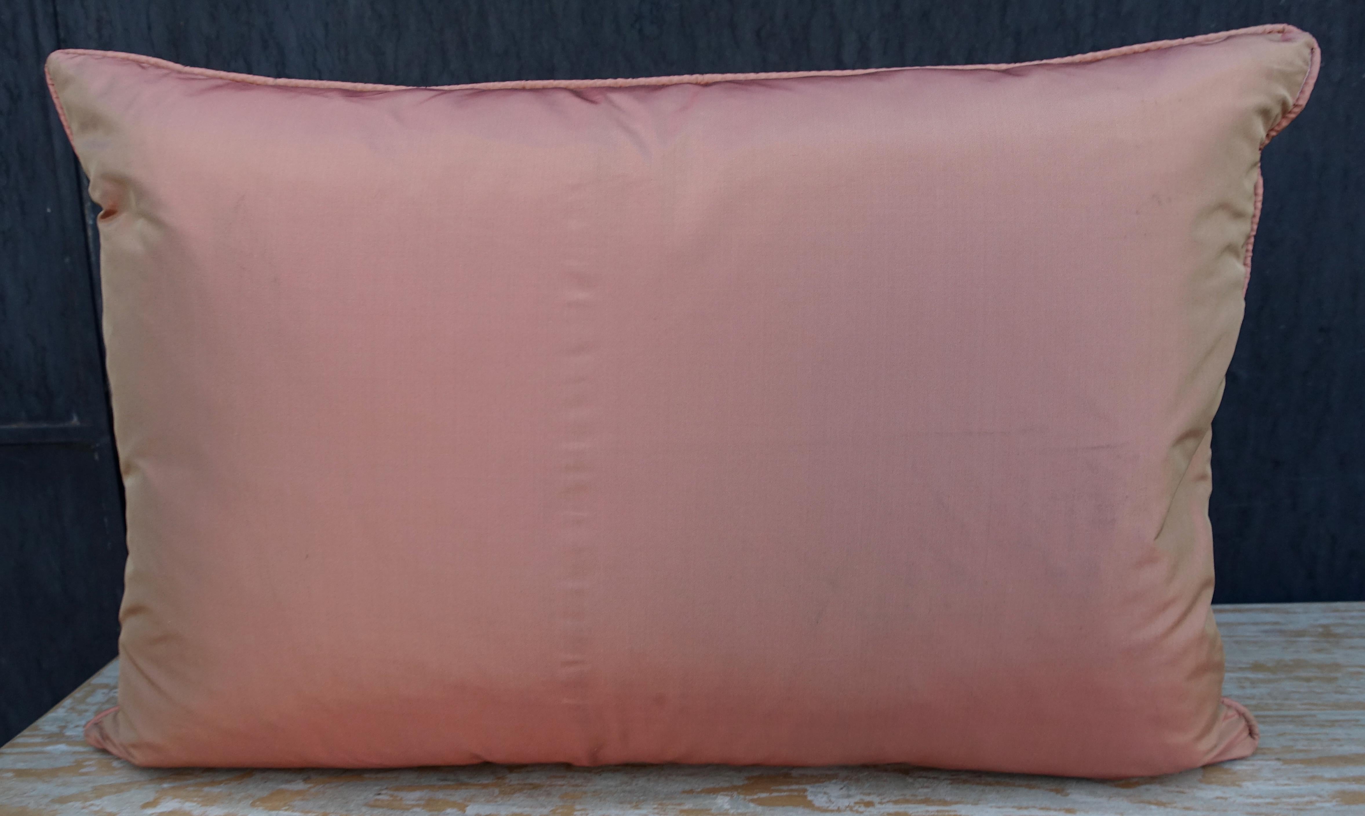 Contemporary Pair of Blush and Silvery Gold Fortuny Pillows