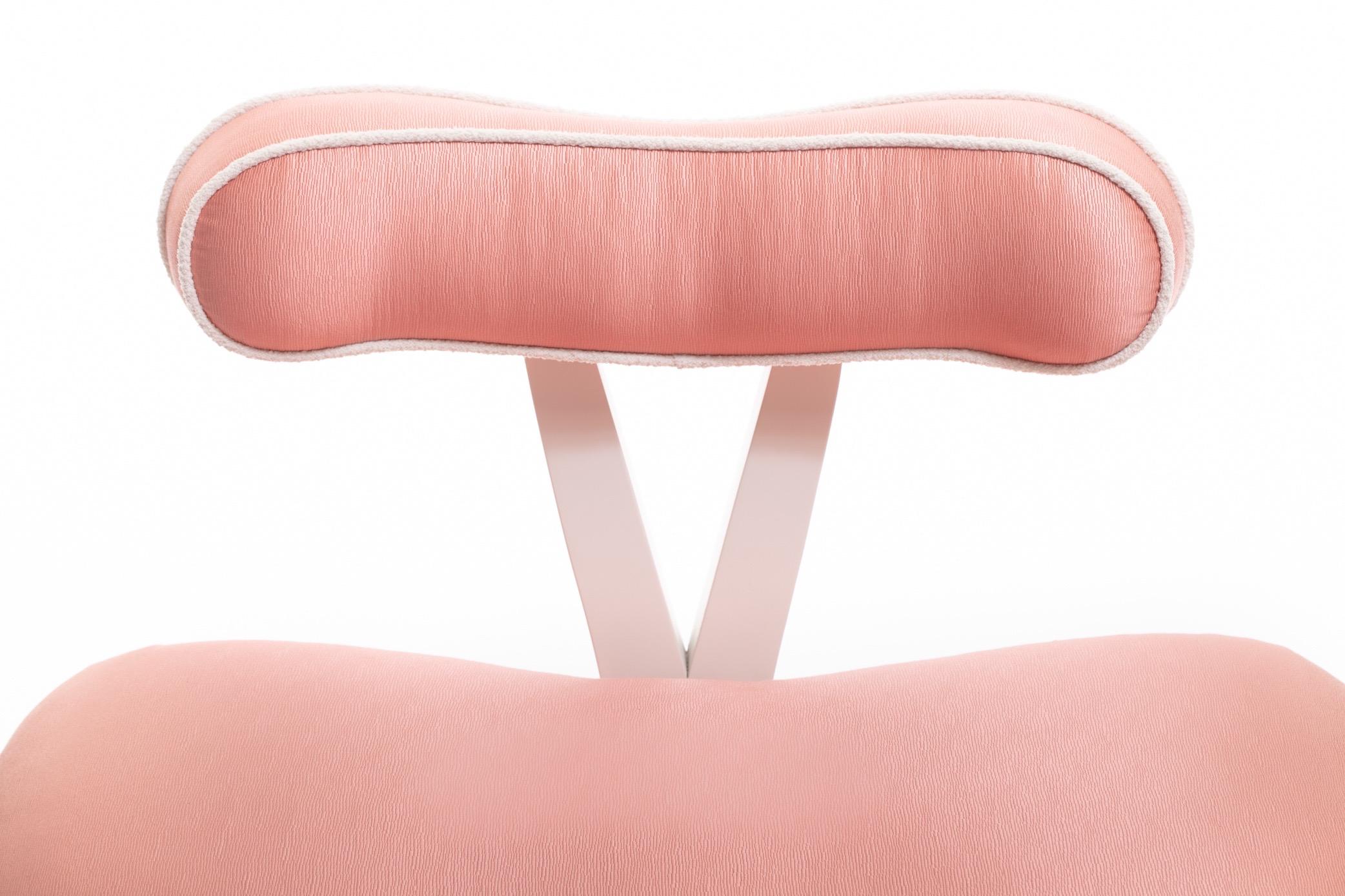 Satin Pair of Blush Pink Peach Grosfeld House Slipper Chairs, circa 1940s