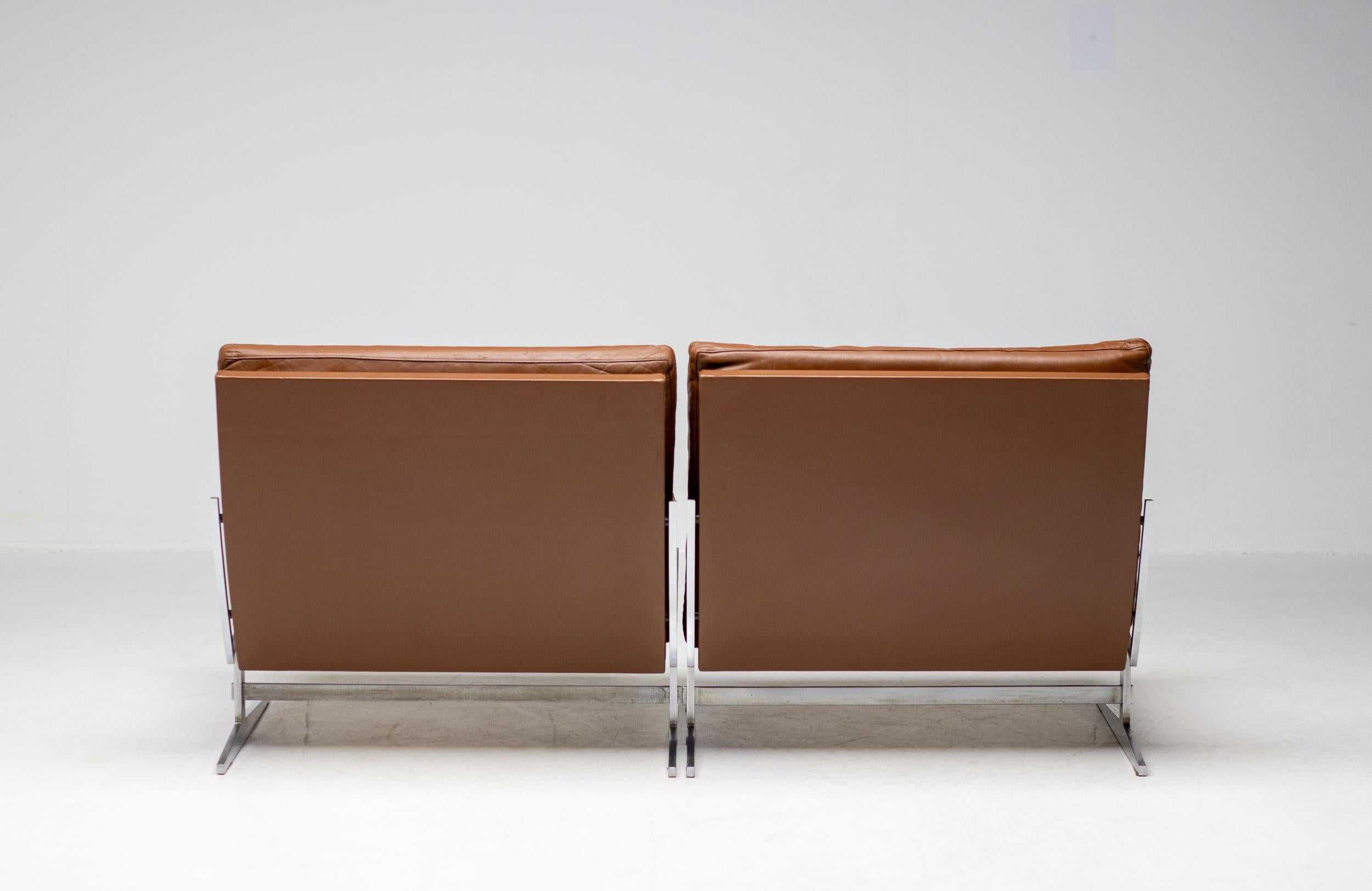 Pair of BO-561 Chairs in Leather by Preben Fabricius & Jorgen Kastholm 3