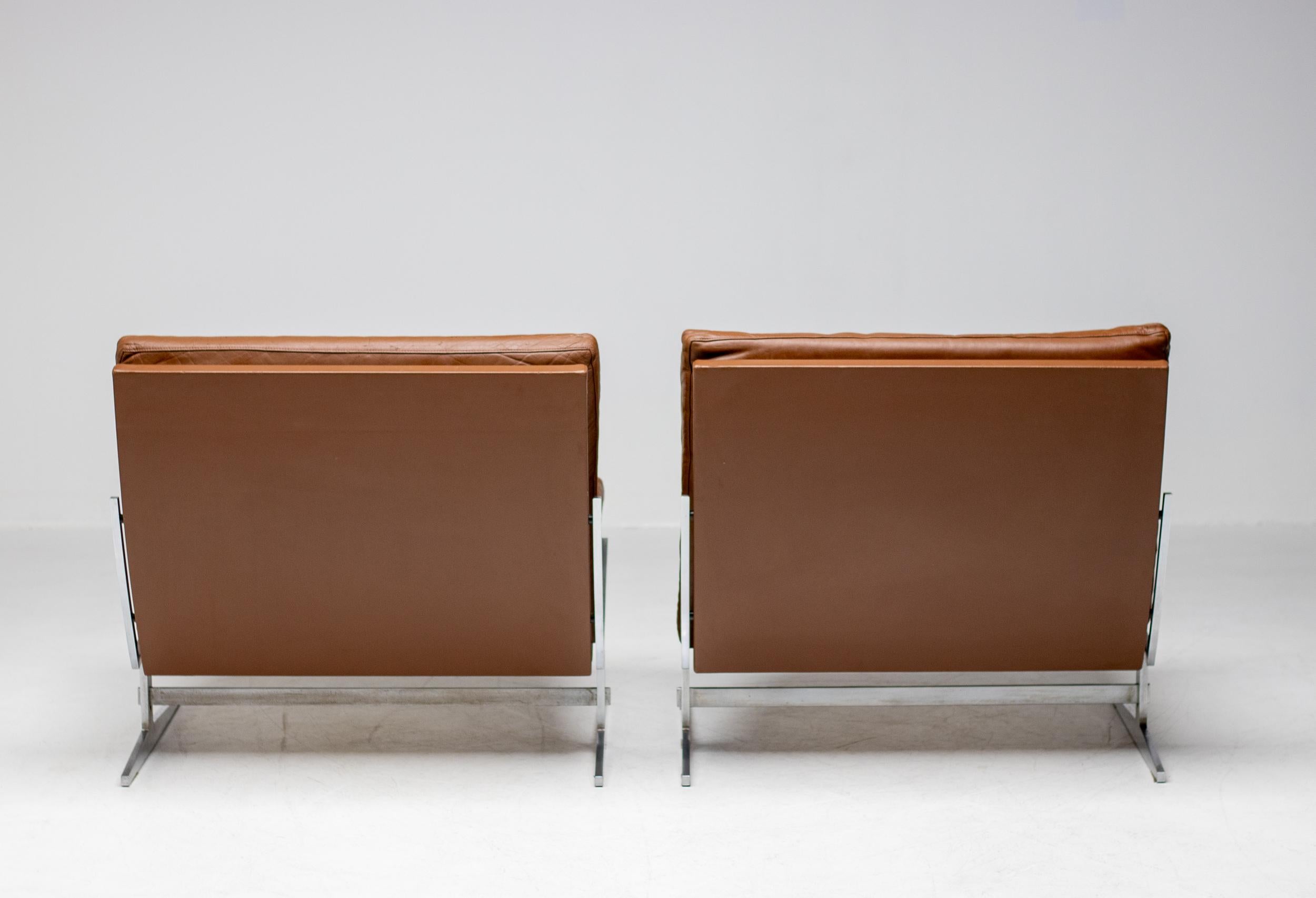 Pair of BO-561 Chairs in Leather by Preben Fabricius & Jorgen Kastholm 4