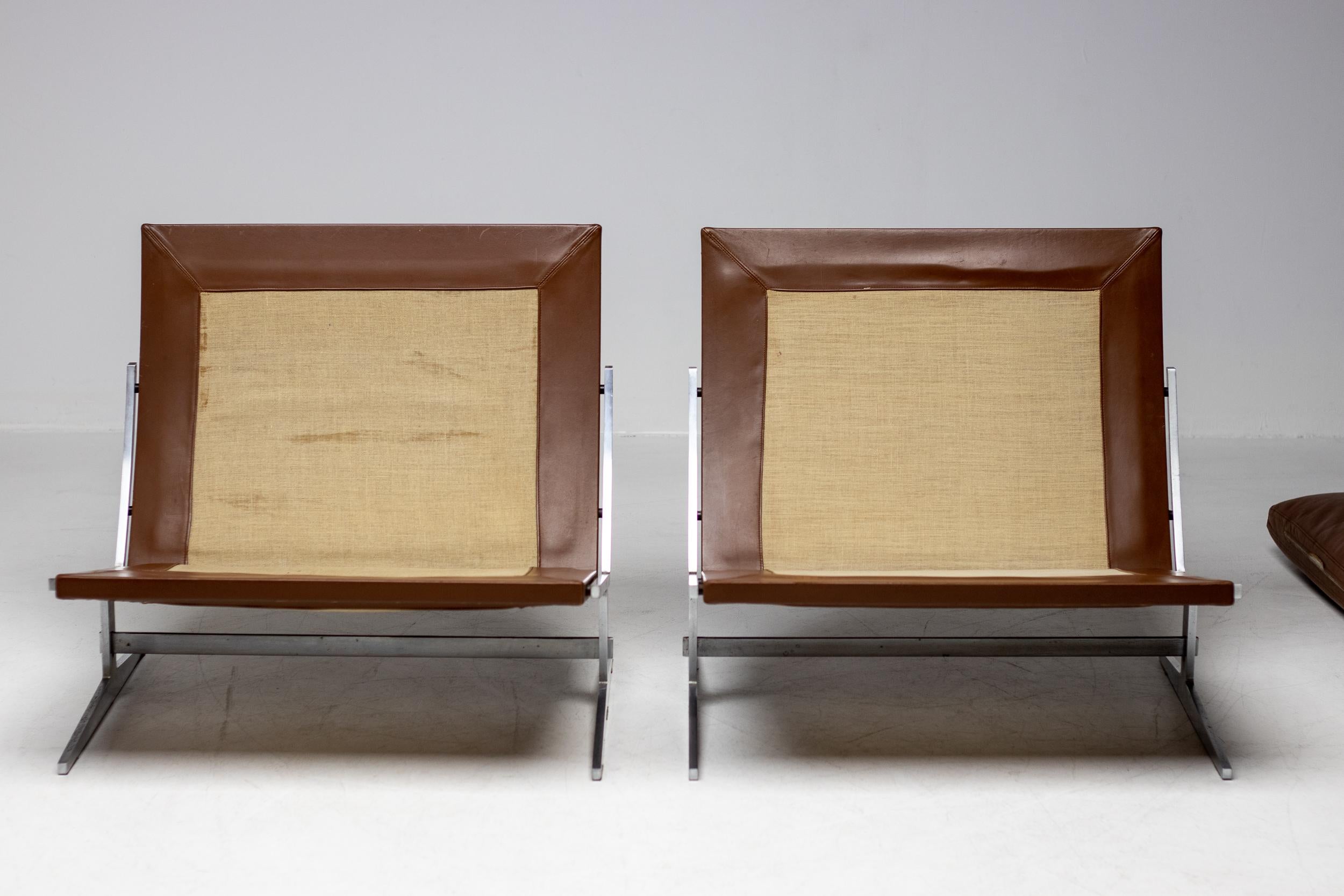 Pair of BO-561 Chairs in Leather by Preben Fabricius & Jorgen Kastholm 6