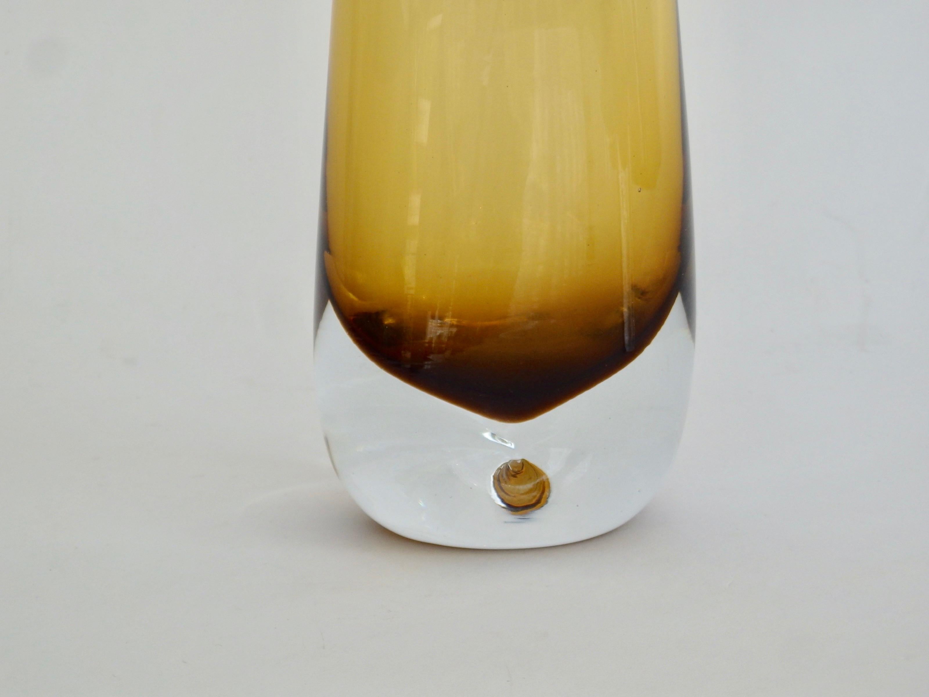 Pair of Bo Borgstrom for Aseda Amber Glass Vases 2