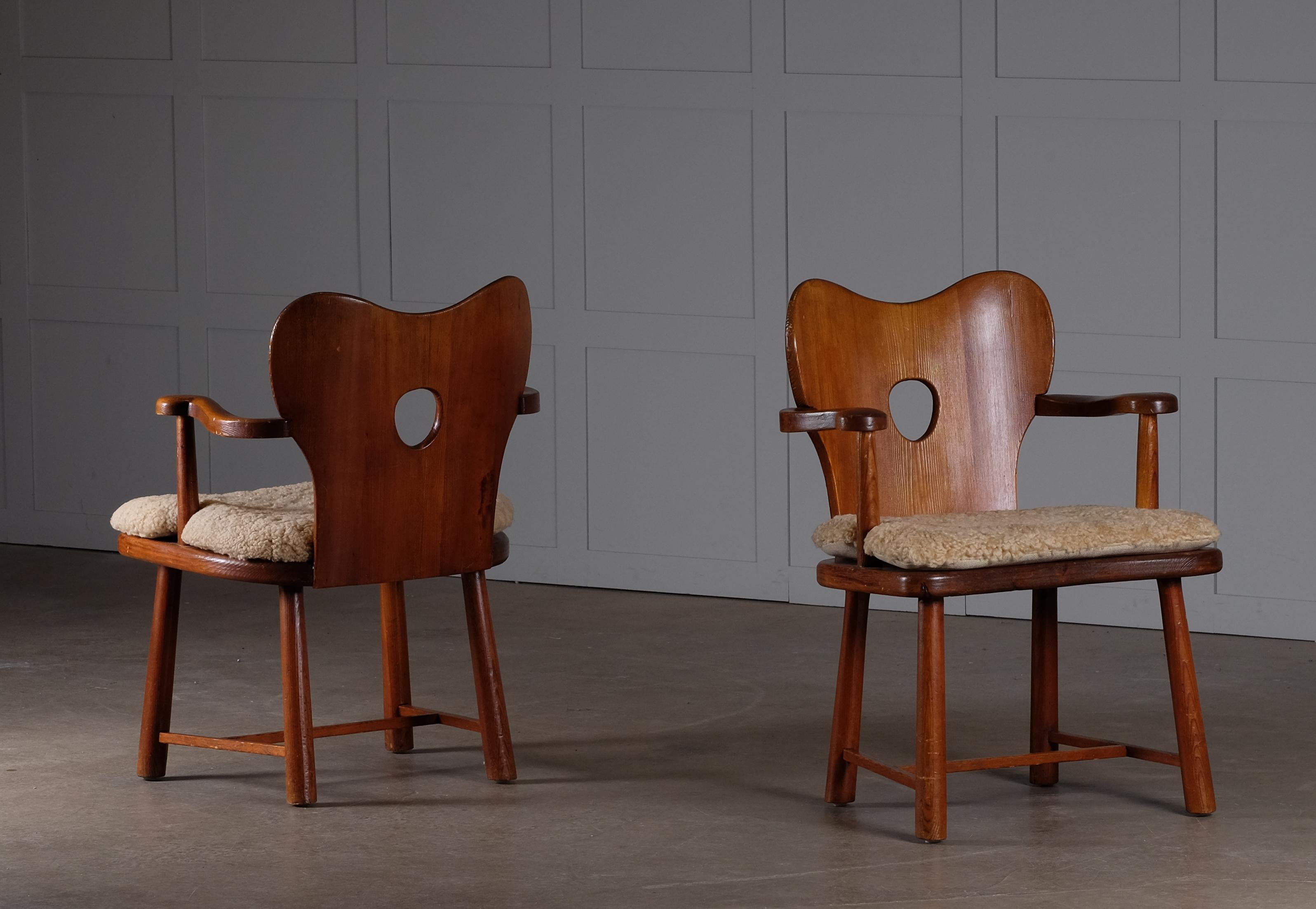 Pair of Bo Fjaestad Armchairs, Sweden, 1930s For Sale 1