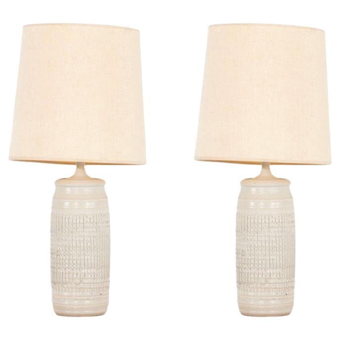 Coppia di lampade da tavolo in ceramica Bob Kinzie for Affiliated Craftsmen 1965c. in vendita