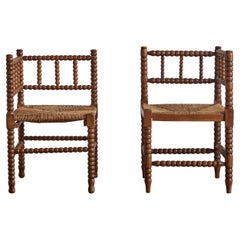 Pair of Bobbin Corner Chairs