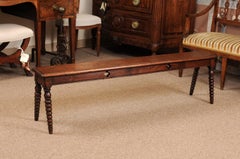 Pair of Bobbin Turned Oak Hall Benches, circa 1890