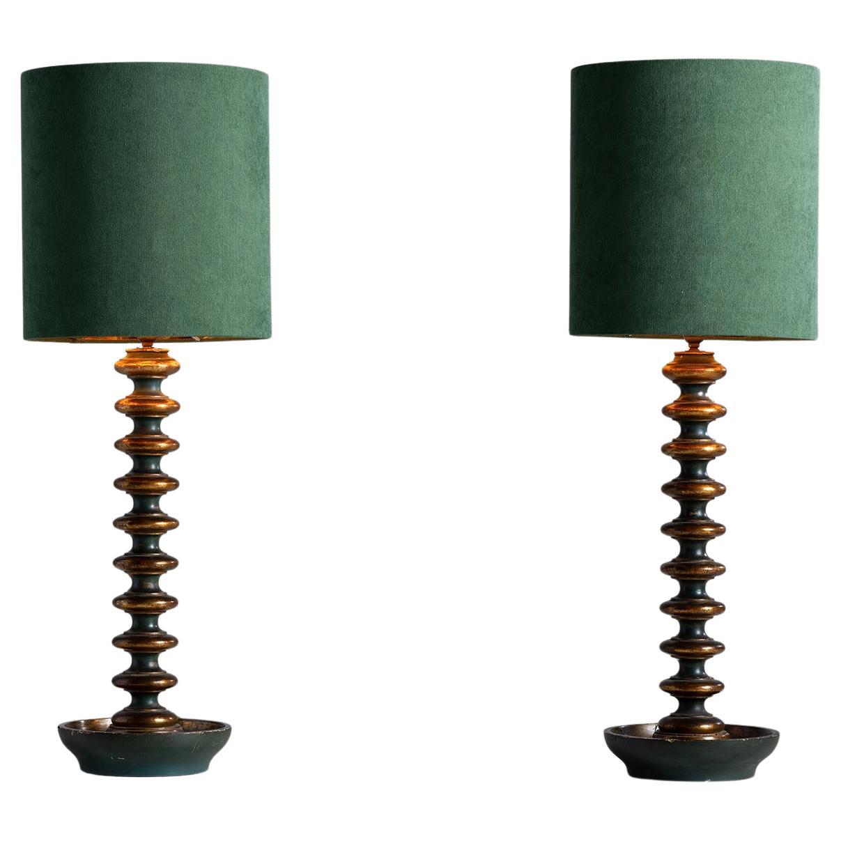 Pair of Organic Cyprus Table Lamps, circa 1960 at 1stDibs