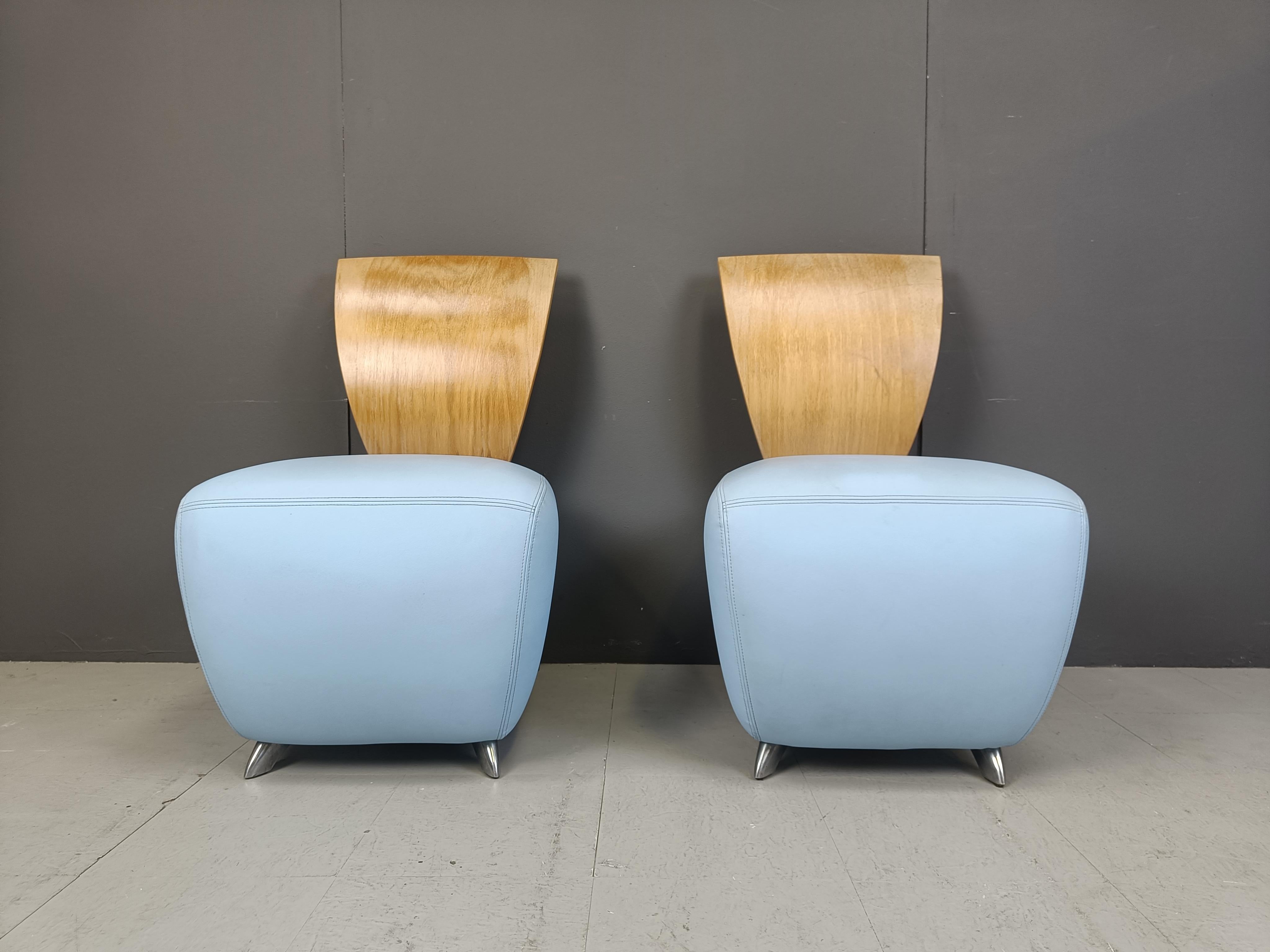 Pareja de sillones Bobo Lounge de Dietmar Scharping para Dauphin, años 2000 Tela en venta