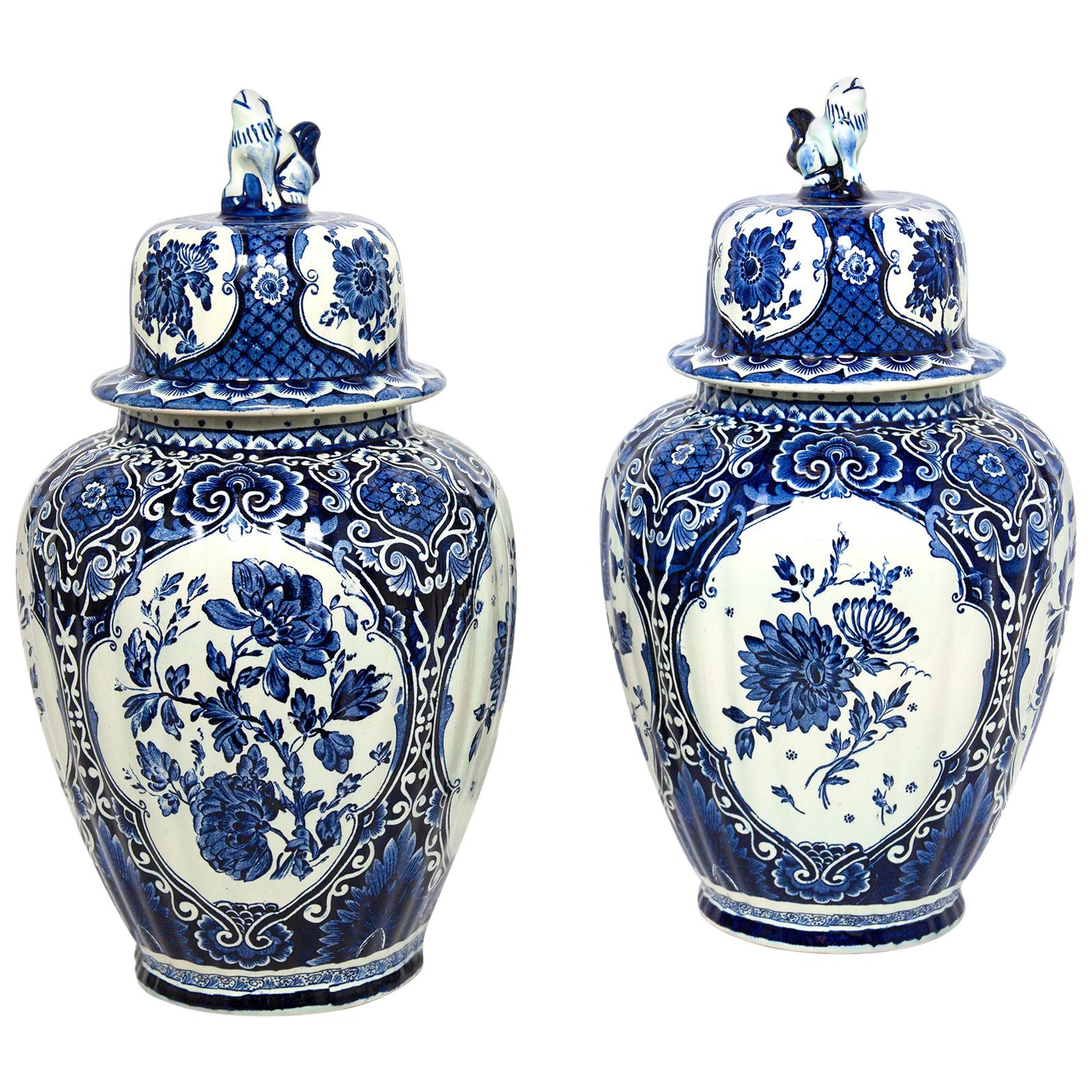 Pair of Boch Royal Delft Ginger Jars