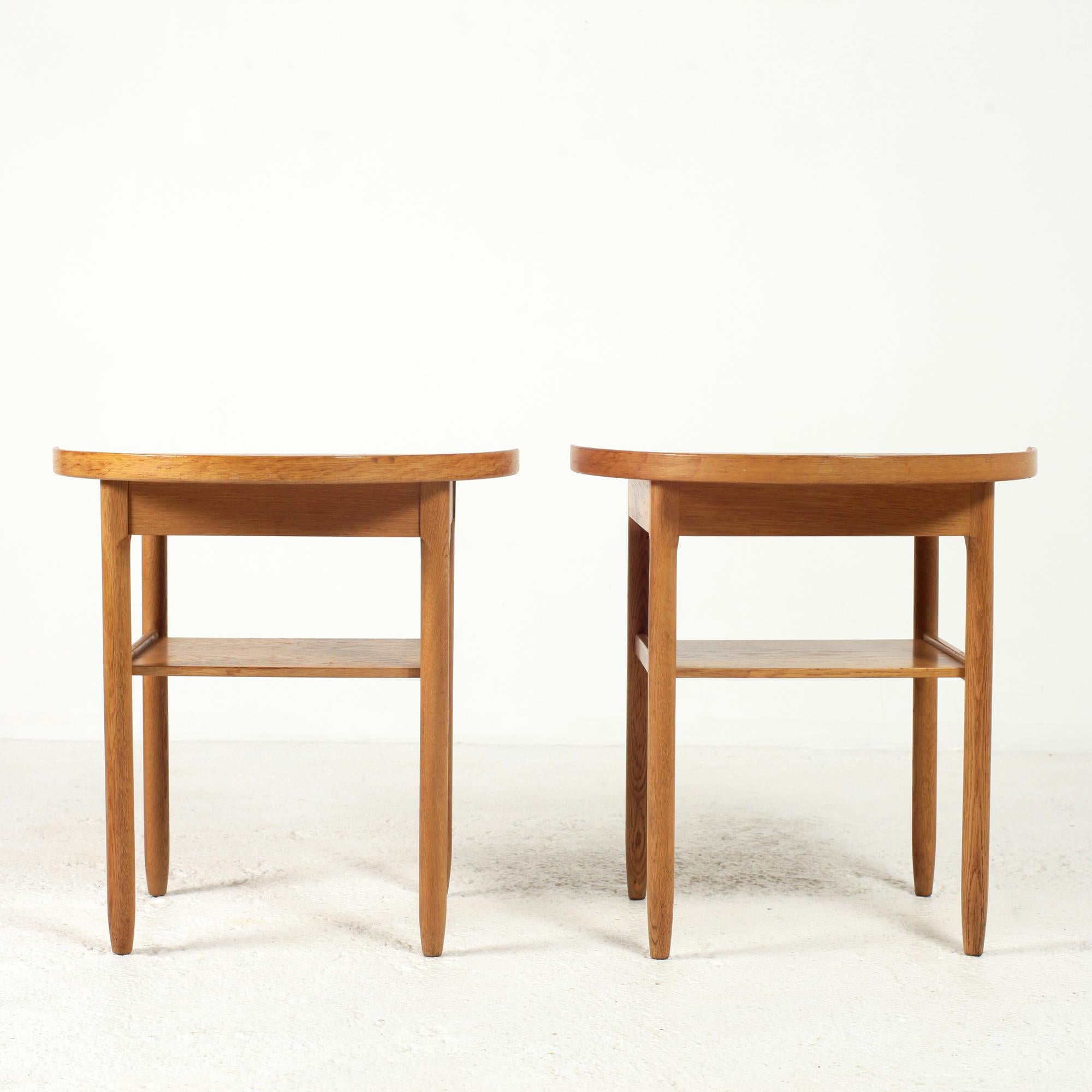 Swedish Pair of Bodafors Oak Night Stands by Sven Engström and Gunnar Myrstrand 1960's