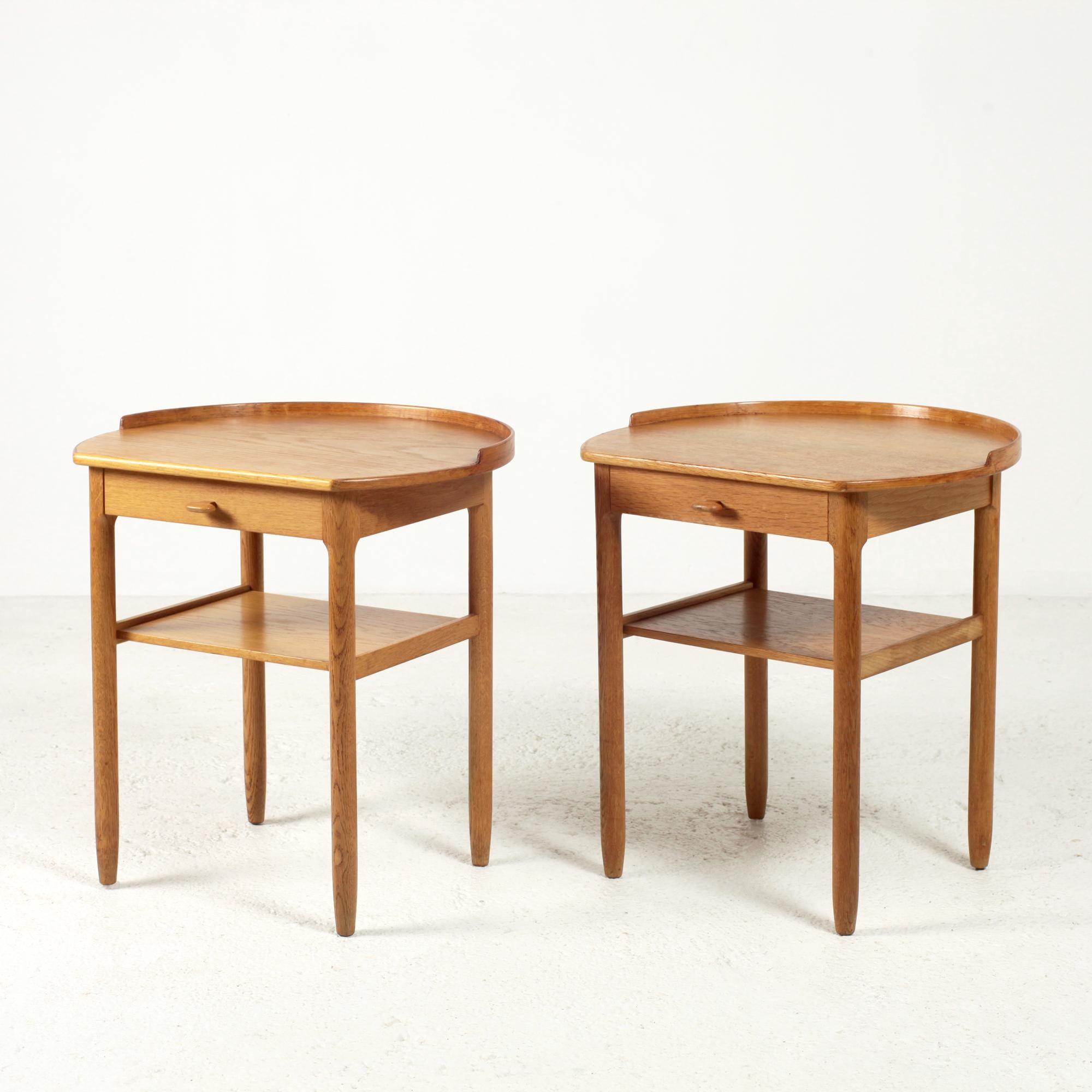 Mid-20th Century Pair of Bodafors Oak Night Stands by Sven Engström and Gunnar Myrstrand 1960's