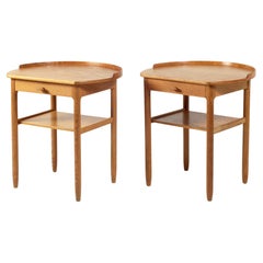 Pair of Bodafors Oak Night Stands by Sven Engström and Gunnar Myrstrand 1960's