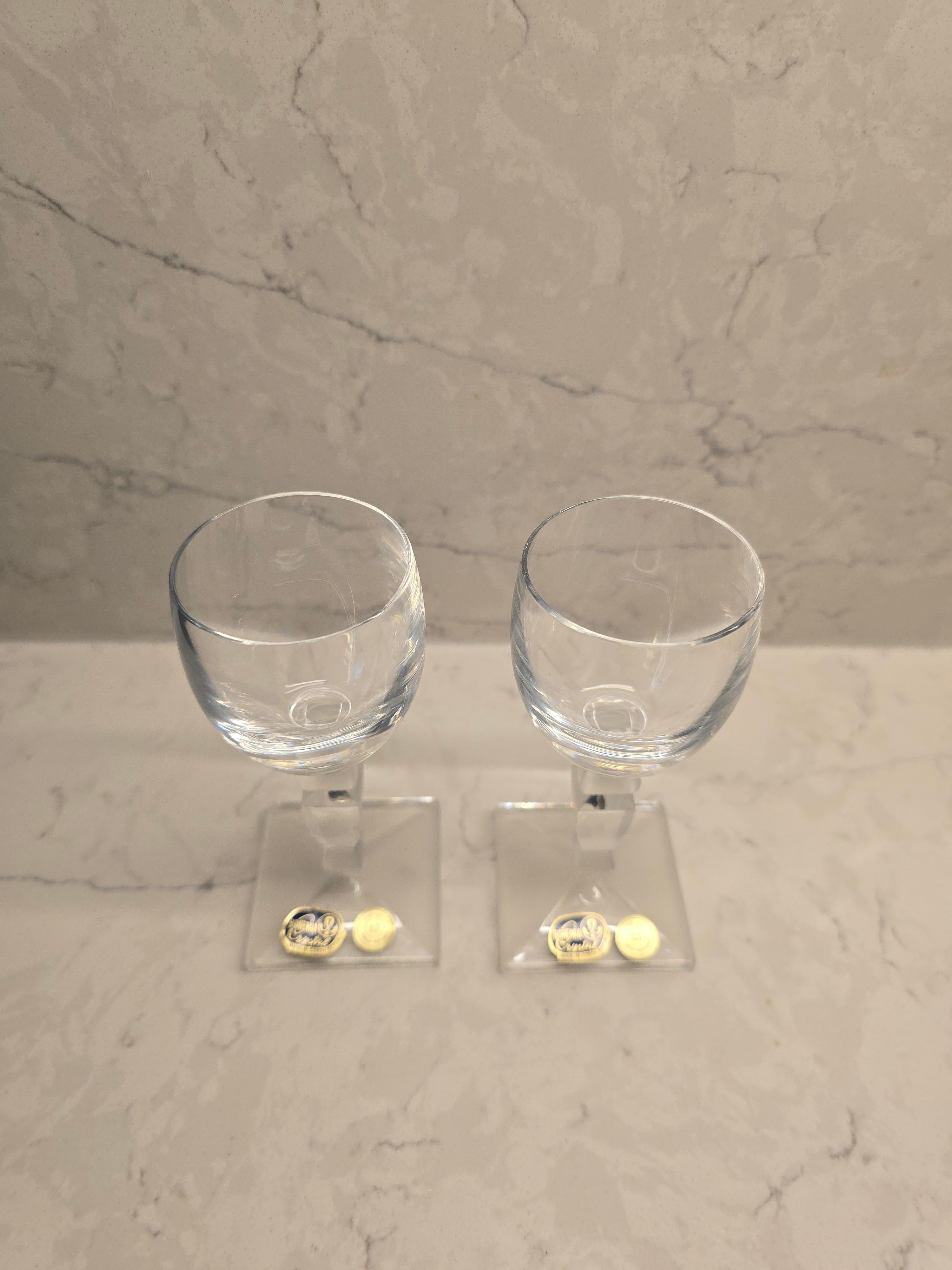 Mid-Century Modern Paire de verres en Bohemia Crystal, fabriqués en République tchèque en vente