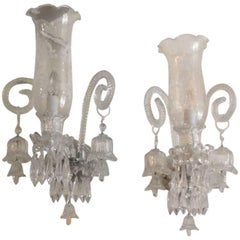 Pair of Bohemian Crystal Sconces