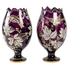 Pair of Bohemian Crystal Vases
