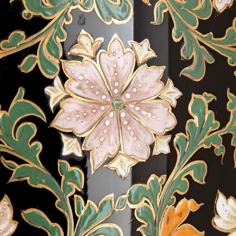 Pair of Bohemian Glass Vases on Giltwood Bases at 1stDibs