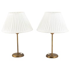 Pair of Böhlmarks Table Lamps in Brass Produced in Sweden, 1950s