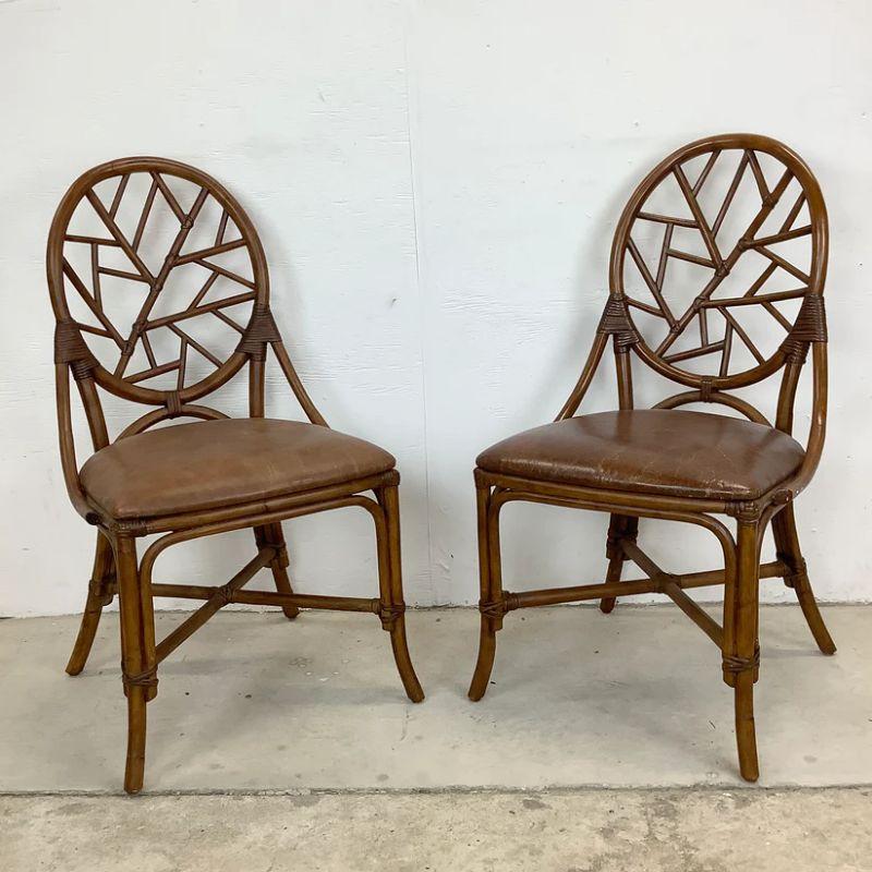 Transform your living space with the captivating charm of this matching Pair of Boho Modern Side Chairs or Dining Chairs, available now.

Designed to effortlessly blend boho aesthetics with modern elements, these chairs add a touch of eclectic