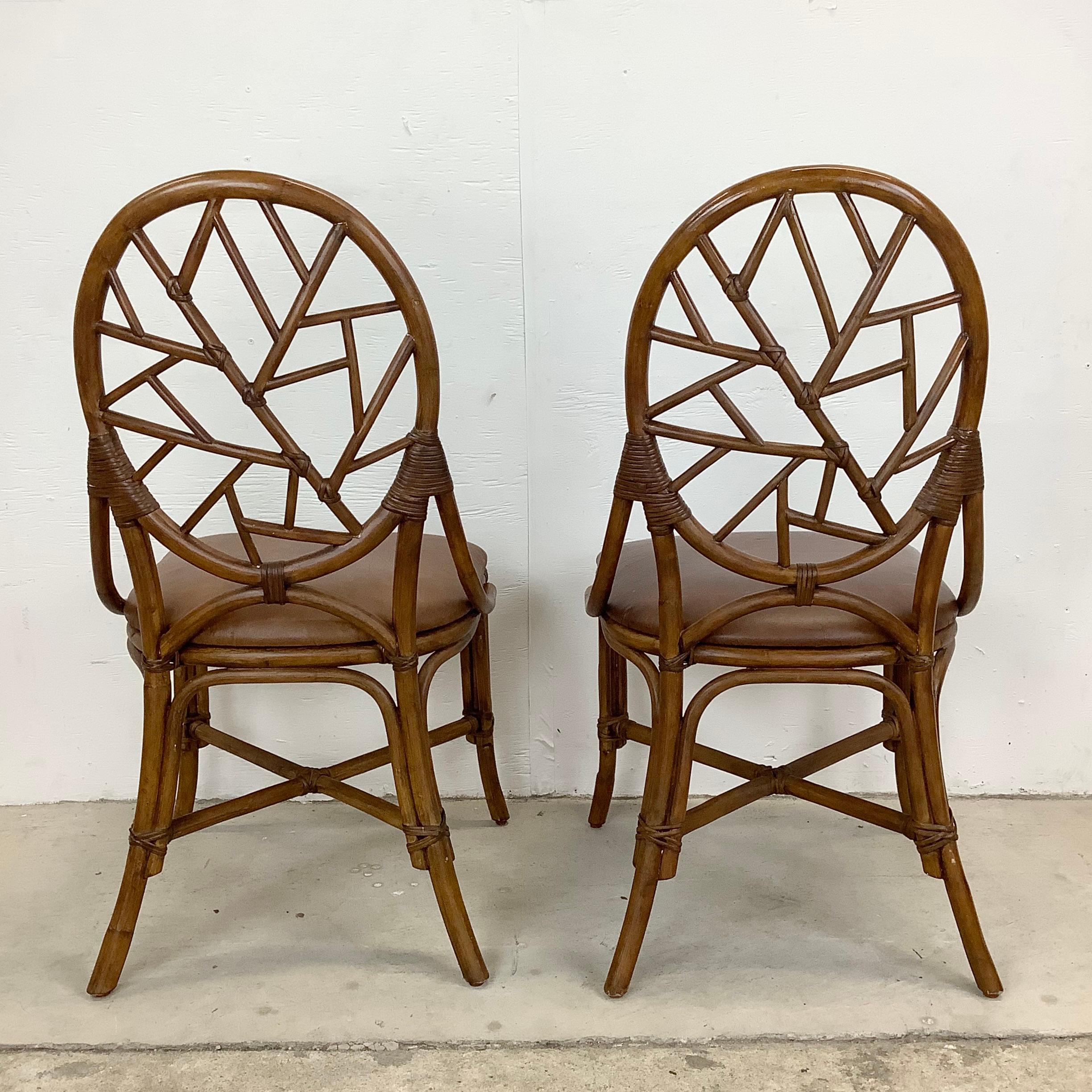 Pair of Boho Modern Side Chairs or Dining Chairs In Good Condition For Sale In Trenton, NJ