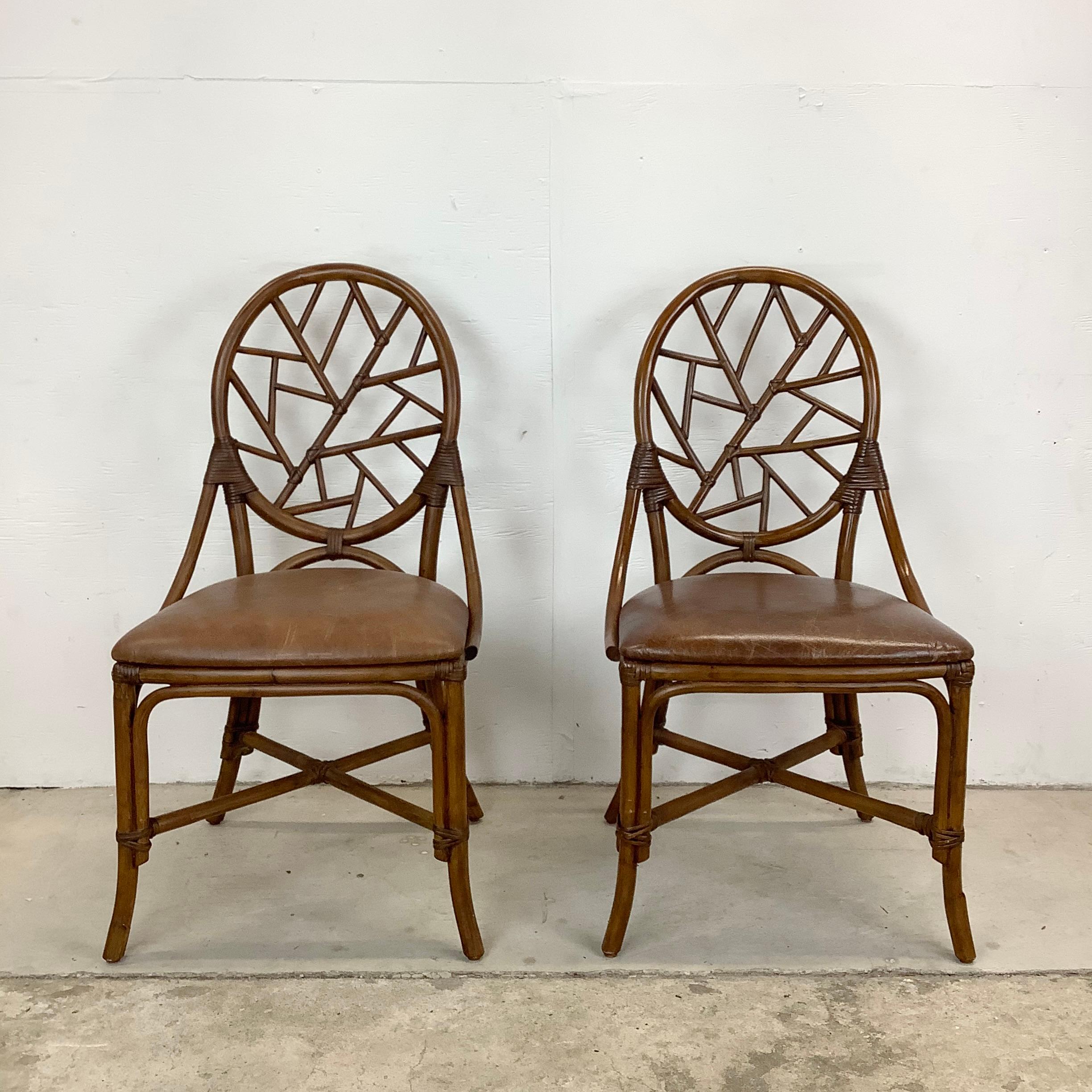 20th Century Pair of Boho Modern Side Chairs or Dining Chairs For Sale