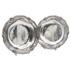 Pair of Boin Taburet French Sterling Silver Centerpiece Bowls in Rococo Style